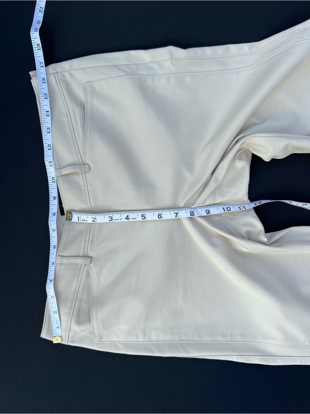 WHBM 23.5” Light Khaki Side Zip Crop Pants, Light Beige Tan, Classic Mid-Rise - Picture 6 of 8